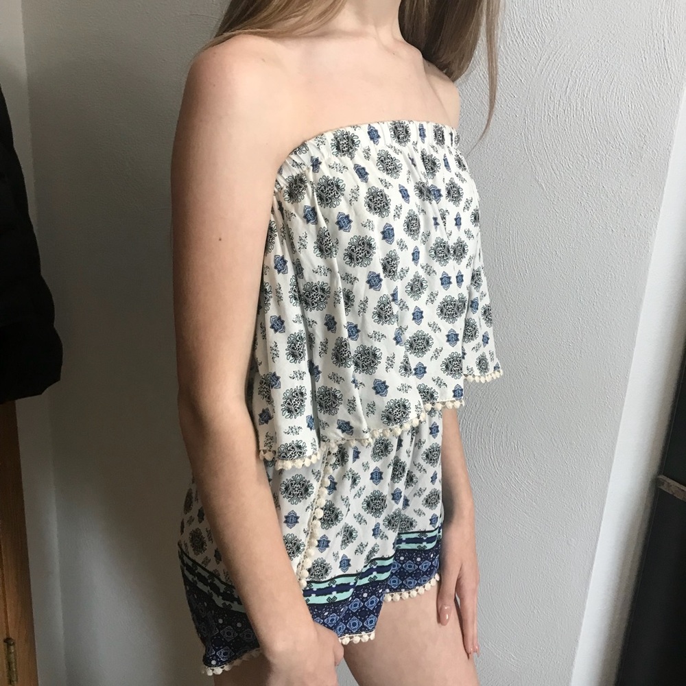 Rue21 blue and white romper